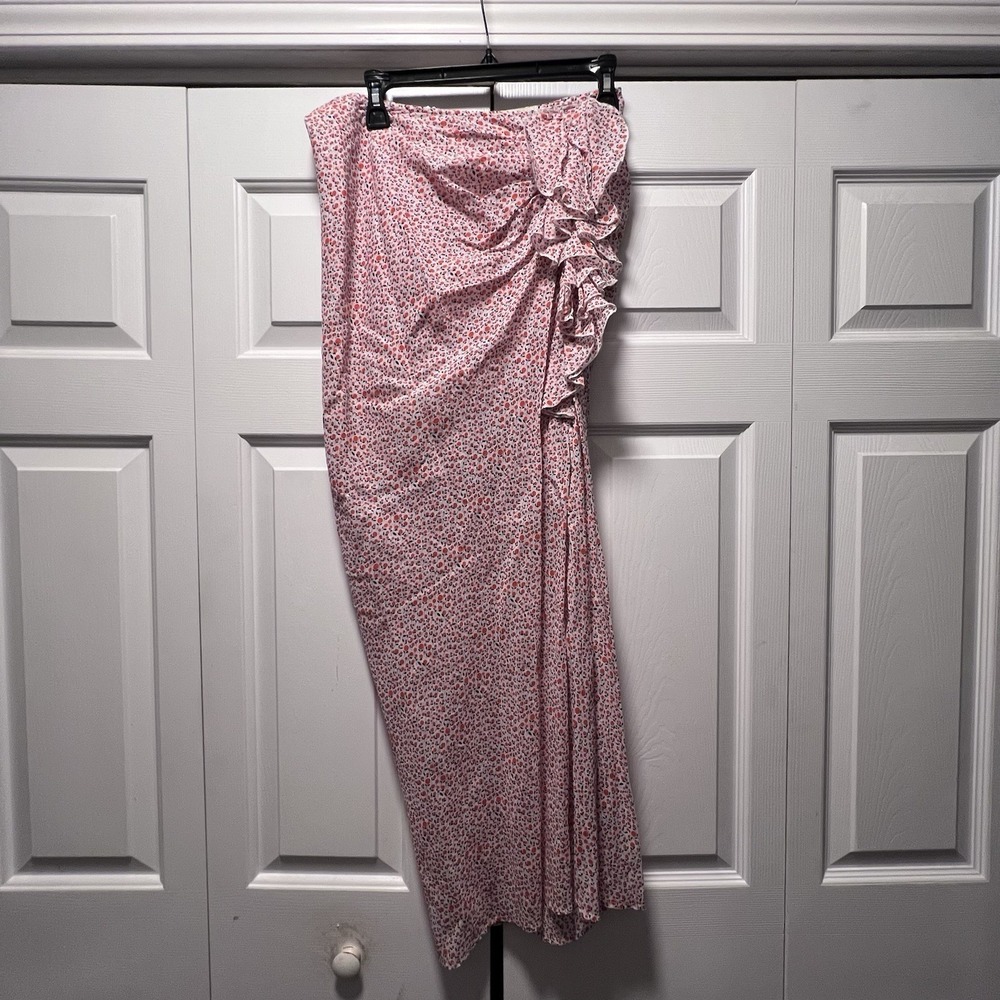 New Katherine Kidd Cotton Orange Floral Print Lilya Maxi Midi Skirt Size 6